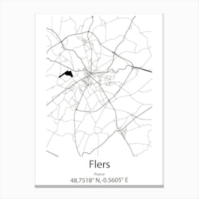 Flers,France Minimalist Map Canvas Print