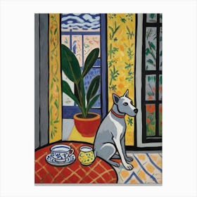 Dog In A Window Style Henri Matisse Canvas Print