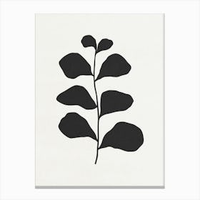 Minimalist Black Leaf 06 Canvas Print