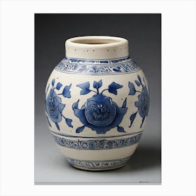 Chinese Blue And White Vase.12 Canvas Print