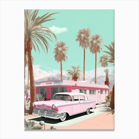 Pink Palm Springs Kitsch 8 Canvas Print