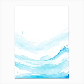 Blue Ocean Wave Watercolor Vertical Composition 11 Canvas Print