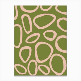 Green And Pink Circles Canvas Print