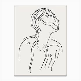 Woman One Line Drawing Of A Woman Canvas Print