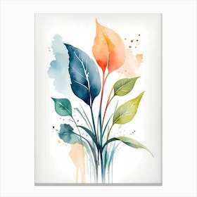 Watercolor Leaves 5 Canvas Print