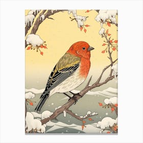 Bird Illustration Finch 1 Canvas Print