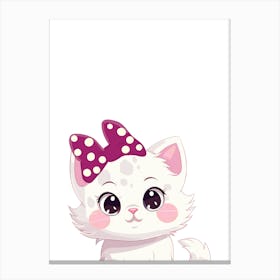 Cute Kitten With Bow Canvas Print