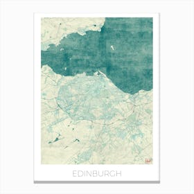Edinburgh Map Vintage in Blue Canvas Print