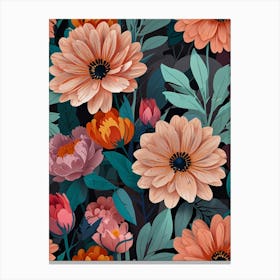 Floral Seamless Pattern 4 Canvas Print