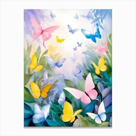 Butterflies In The Garden Canvas Print