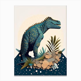 Iguanodon Terrazzo Style Dinosaur Canvas Print
