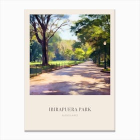 Ibirapuera Park Buenos Aires Argentina 3 Vintage Cezanne Inspired Poster Canvas Print