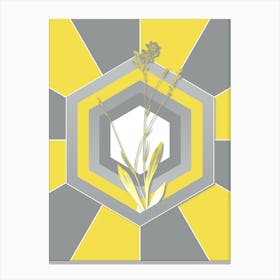 Vintage Gladiolus Junceus Botanical Geometric Art in Yellow and Gray n.247 Canvas Print
