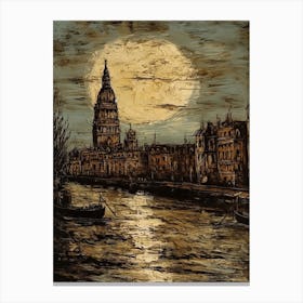 London England Van Gogh Style 4 Canvas Print