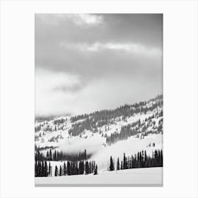 Jackson Hole, Usa Black And White Skiing Poster Canvas Print