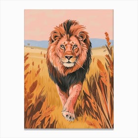 Barbary Lion Hunting Illustration 4 Canvas Print