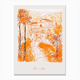 Ravello Italy Orange Drawing Poster Canvas Print