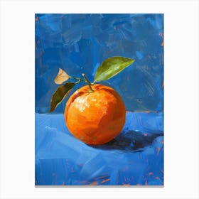 Orange On Blue 3 Canvas Print