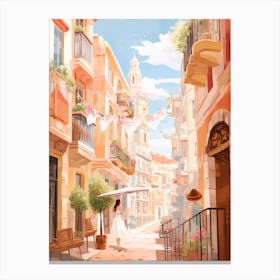 Valencia Spain 10 Illustration Canvas Print