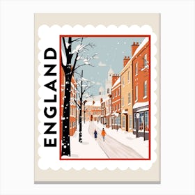 Retro Winter Stamp Poster York United Kingdom 1 Canvas Print