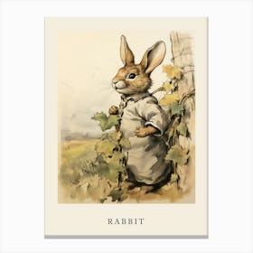 Beatrix Potter Inspired  Animal Watercolour Rabbit 5 Canvas Print