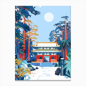 Nikko Toshogu Shrine 1 Colourful Illustration Canvas Print