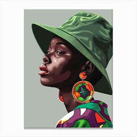 African Woman In A Hat 6 Canvas Print