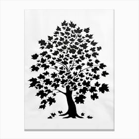 Maple Tree Simple Geometric Nature Stencil 2 Canvas Print