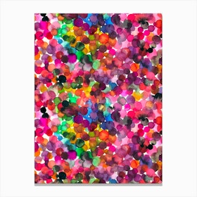 Overlapped Watercolor Dots Canvas Print