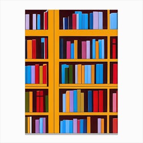 Popping Bookshelf Vivid Books Library Bookcase Canvas Print