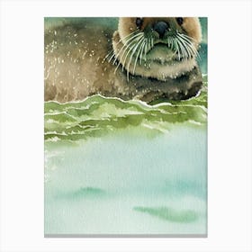 Sea Otter II Storybook Watercolour Canvas Print