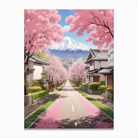 Cherry Blossom Street Canvas Print