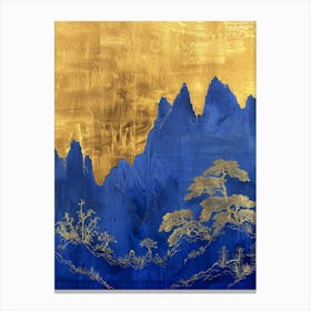 Gold And Blue Mountains Canvas Print