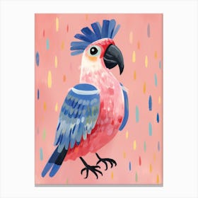 Playful Illustration Of Parrot For Kids Room 2 Canvas Print
