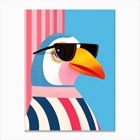 Little Macaw 2 Wearing Sunglasses Canvas Print