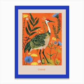 Spring Birds Poster Crane 2 Canvas Print