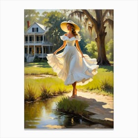 Lady In White 2 Canvas Print