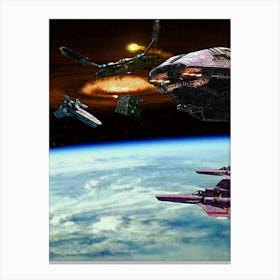 Galactic Multiverse Meet up - BSG - NX01 - Cube - Viper-RednipArt2000 Canvas Print