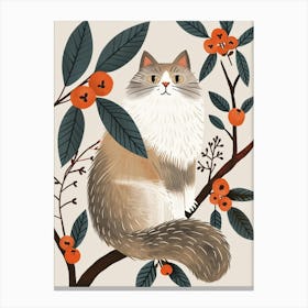 Norwegian Forest Cat Storybook Illustration 3 Canvas Print