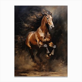 A Horse Painting In The Style Of Oil Painting 3 Canvas Print