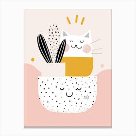 Cute Cat In A Pot Canvas Print