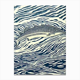 Lanternshark Linocut Canvas Print