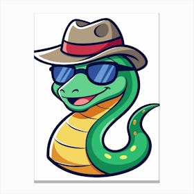 Snake In A Hat Canvas Print