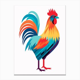 Colourful Geometric Bird Chicken 4 Canvas Print