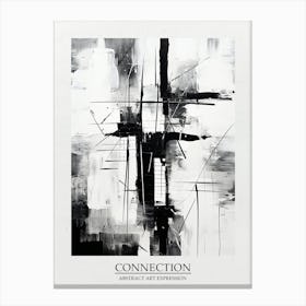 Connection Abstract Black And White 2 Poster Canvas Print