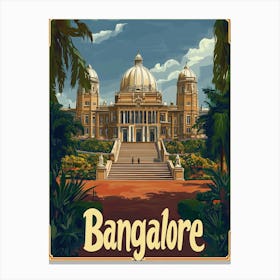 Aihrgdesign A Vintage Travel Poster Of Bangalore 3 Canvas Print