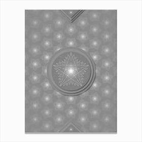 Geometric Glyph Sigil with Hex Array Pattern in Gray n.0162 Canvas Print