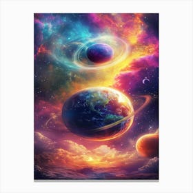 Planets In Space 3 Canvas Print