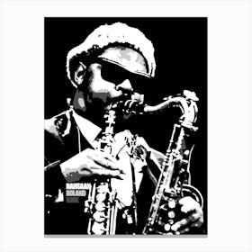 Rahsaan Roland Kirk American Jazz Multi-Instrumentalist in Grayscale 2 Canvas Print