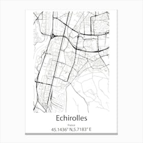 Echirolles,France Minimalist Map Canvas Print